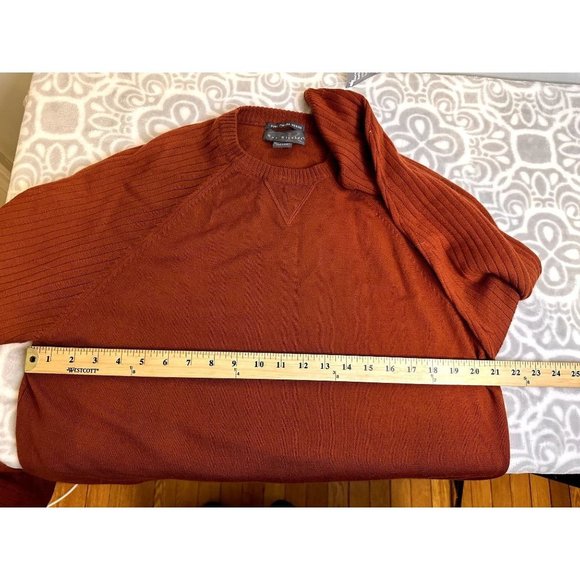 Guy Risoldi 100% Pure Italian Merino Wool Men's Sweater, Size M, Orange, NWT - Picture 14 of 15